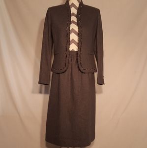 Sasson Vintage Gray Wool Blend Business Suit Sz 10
